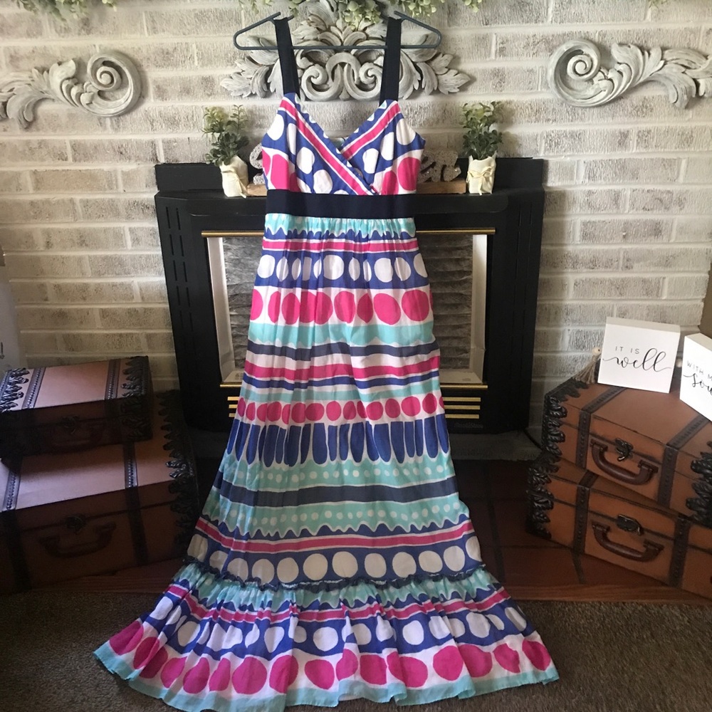 🐳NWT Vineyard Vines Maxi Dress Pink Blue  Size 6🐳
